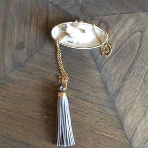 Leather tassle necklace